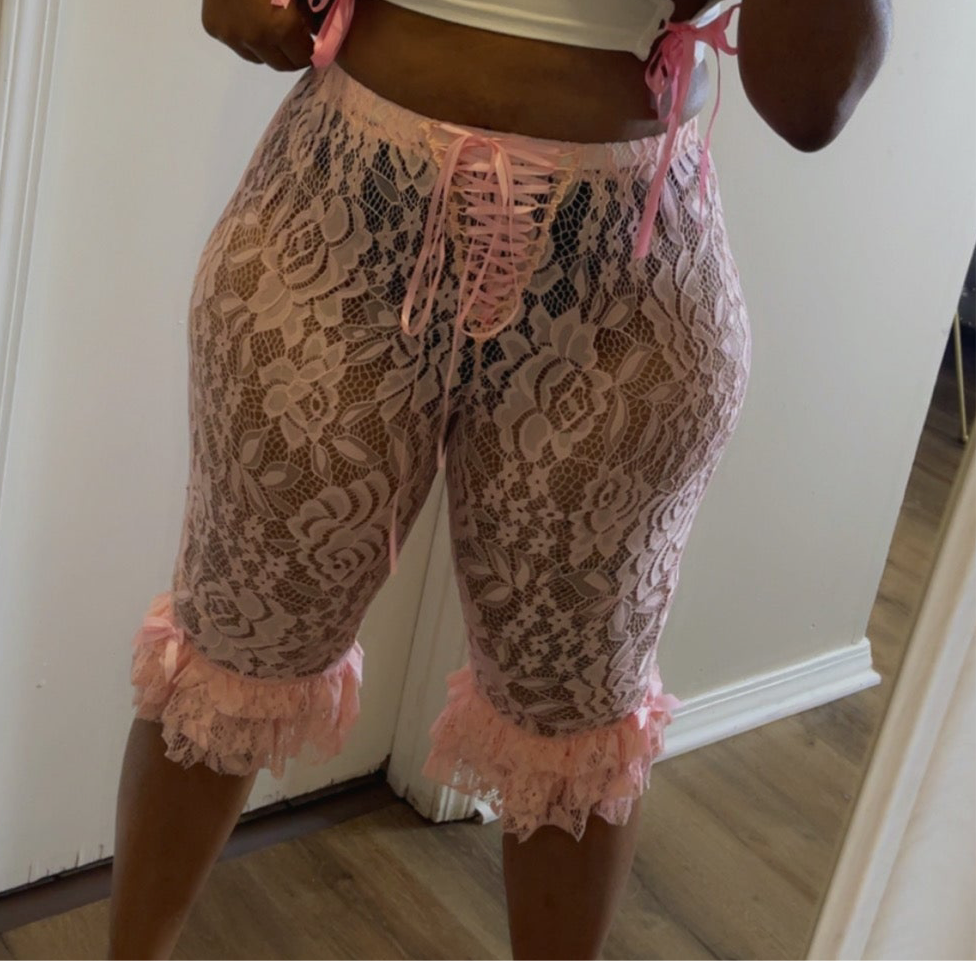 Luxury lace capris pants (slim fit )