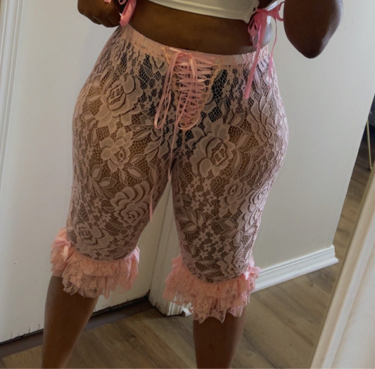 Luxury lace capris pants (slim fit )